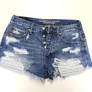 American Eagle Hi-rise Festival Denim Shorts
